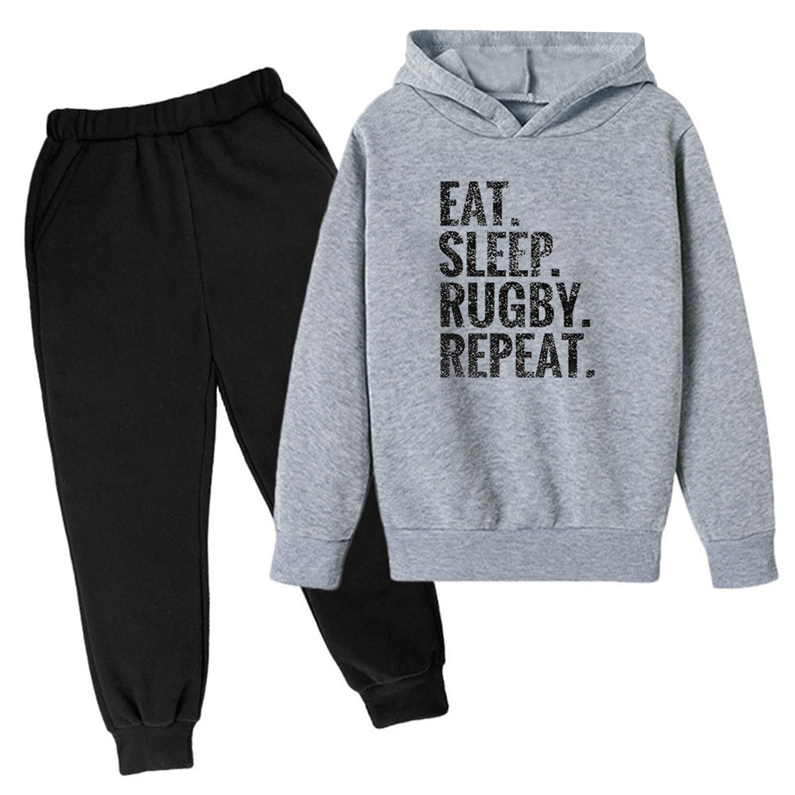 TJAZFJPA Baby Boy Sets Newborn New Hooded Sweatshirt Football Letter Printed Hoodie Pants Children's Casual Two Piece Fashion Trend American Football Fans Sports Gift Athletic Sweatsuits