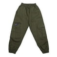 thumbnail image 1 of TJAZFJPA Boys Baseball Pants White Medium Boys Kids Summer Casual Cargo Pants Solid Color Loose Sweatpants Trousers for Sports Activewear Football Pants Newborn Pants 11-12 Years, 1 of 8