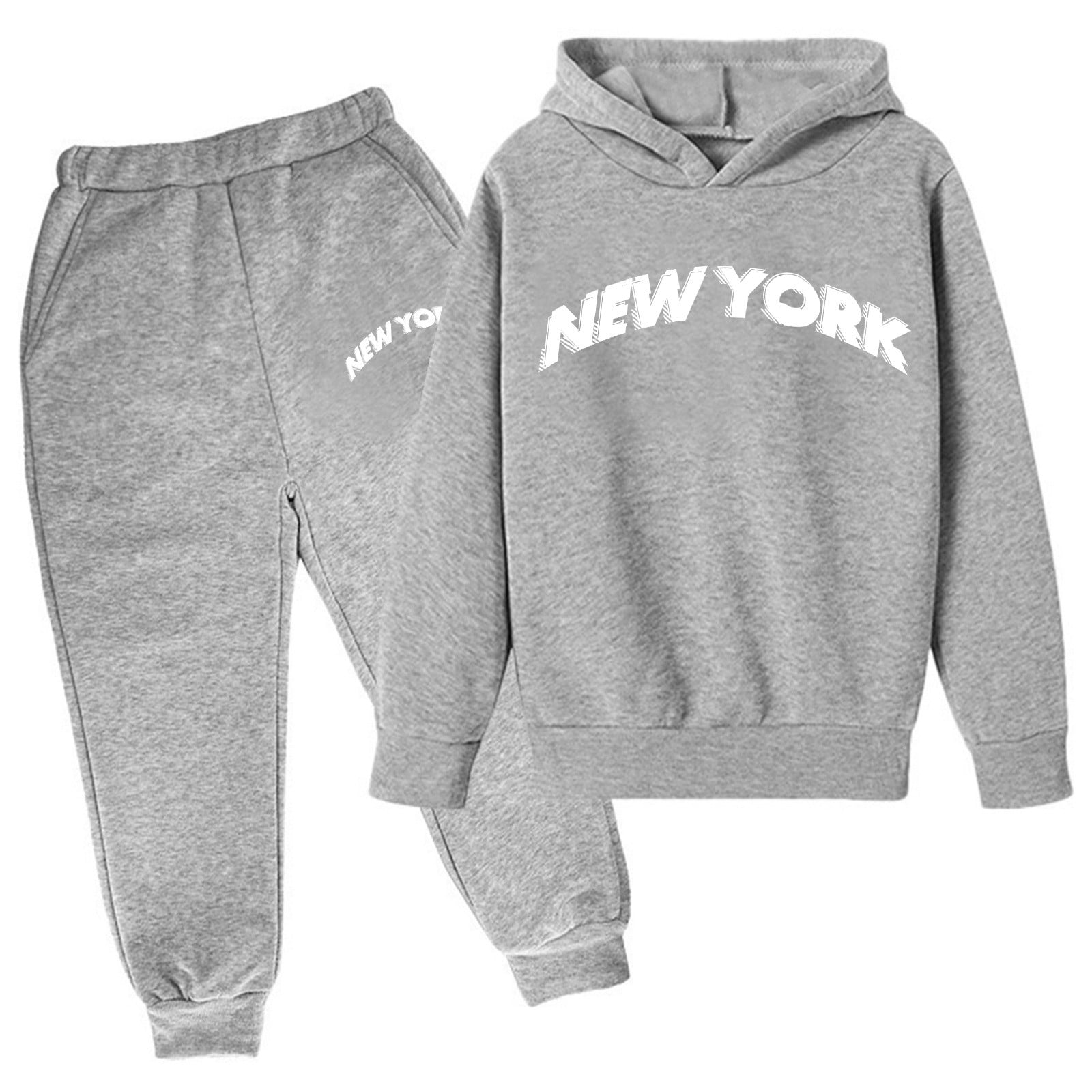 TJAZFJPA Cute Outfits for Kids Children's Hoodie Pullover Sweatshirt Sweatpants Set Popular Printed Hoodie Set on Underwear 2024 Casual Letter Printed Long Sleeve Out Wear