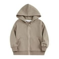 thumbnail image 1 of TJAZFJPA Fleece Hoodie Toddler Baby Boy Girl Zip up Hoodies Solid Color Hooded Sweatshirt Long Sleeve Jacket Casual Outerwear Fall Clothes Girls Sweatshirts Comfy Hoodie 3-4 Years, 1 of 3