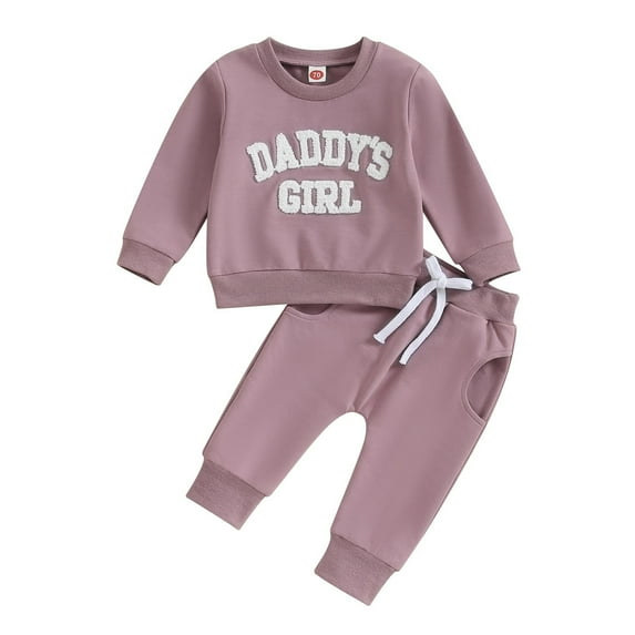 TJAZFJPA Little Sister Newborn Outfit Winter Autumn Toddler Baby Girl Fall Outfits Letter Embroidery Long Sleeve Sweatshirt + Sweatpants Set Spring Clothes Toddler Halloween Costume