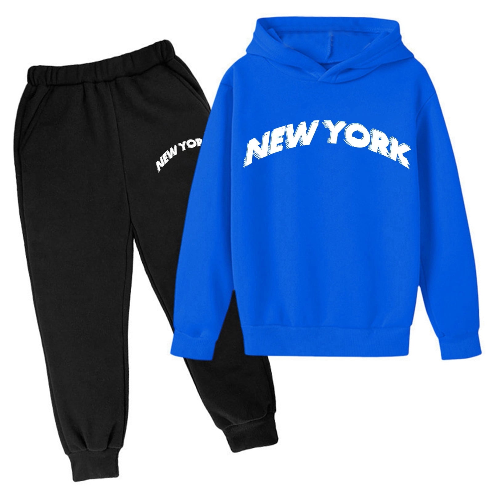 TJAZFJPA Spring Picture Day Outfits for School Children's Hoodie Pullover Sweatshirt Sweatpants Set Popular Printed Hoodie Set on Underwear 2024 Casual Letter Printed Long Sleeve Out Wear
