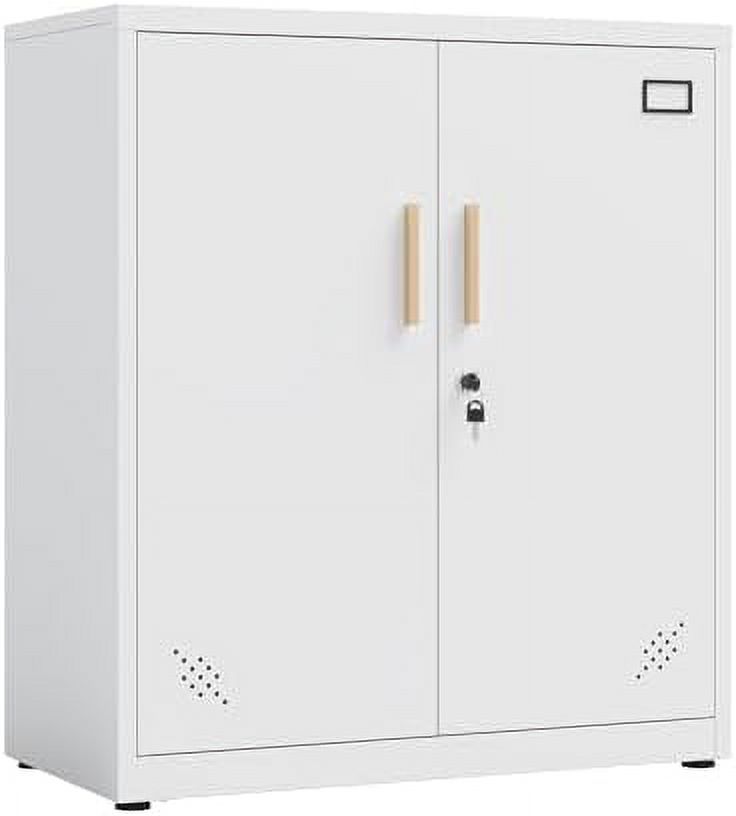 TJBOLIFE Metal with 2 Doors and 4 Adjustable Shelves Steel