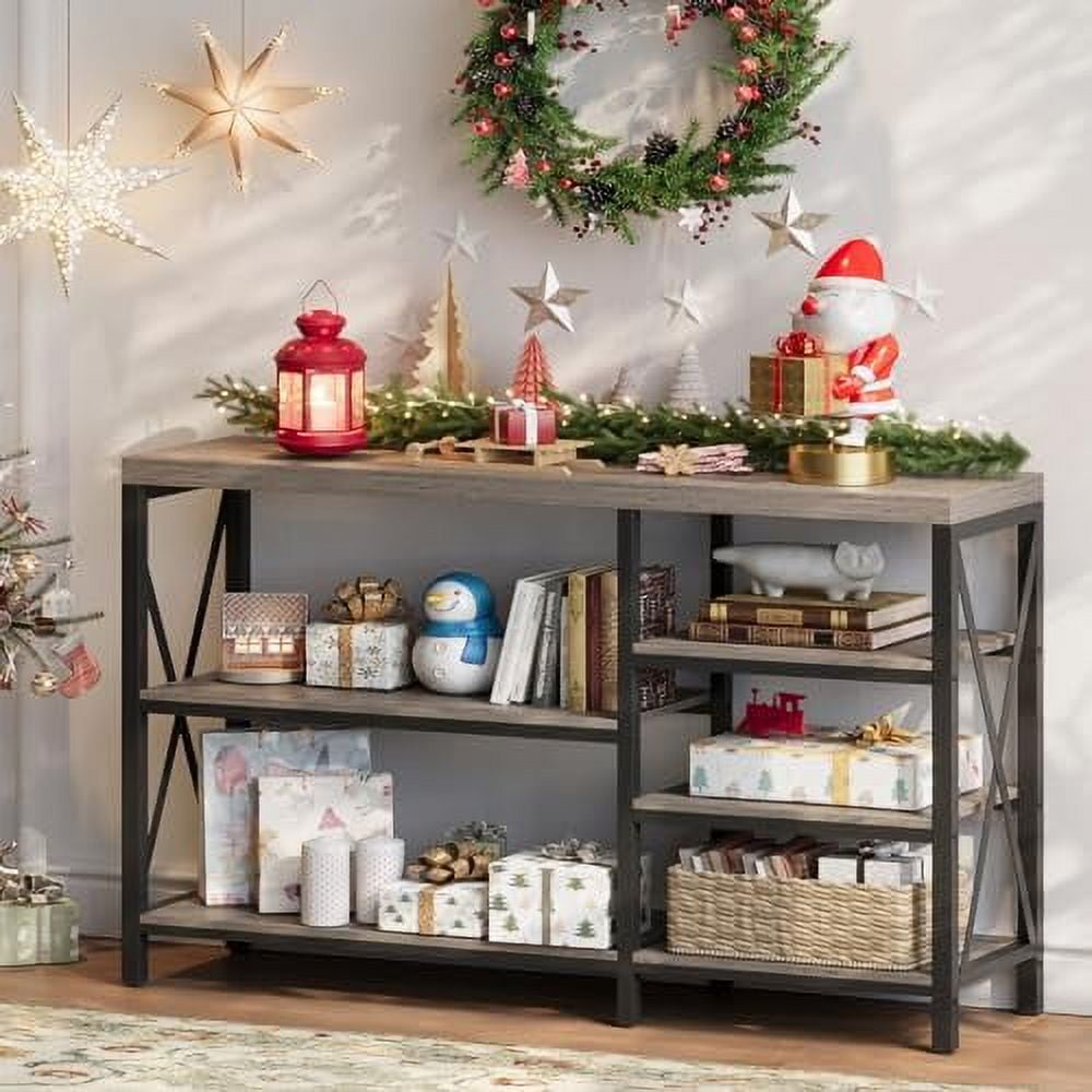 TJBOLIFE Modern Console Table Faux Marble Entryway Table Narrow Sofa