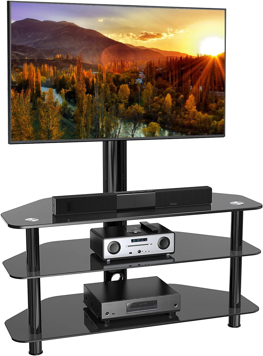 TJBOLIFE Swivel Corner Floor TV Stand with Mount for 32 37 43 47 50 55