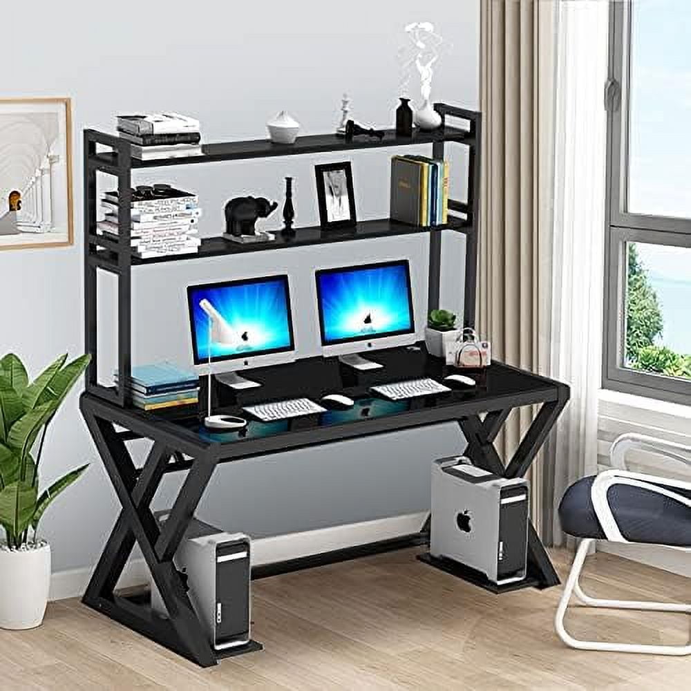 TJCGDTY Tempered Glass Computer Desk Ultramodern Home Office Desk Study