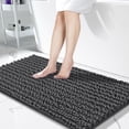 thumbnail image 1 of TJOUL Bathroom Rug – Extra Soft, Absorbent, Non-Slip, Quick Dry Chenille Bath Mat, Machine Washable, 44" x 24", Dark Gray, 1 of 10