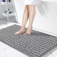 thumbnail image 1 of TJOUL Bathroom Rug – Extra Soft, Absorbent, Non-Slip, Quick Dry Chenille Bath Mat, Machine Washable, 44" x 24", Grey, 1 of 10