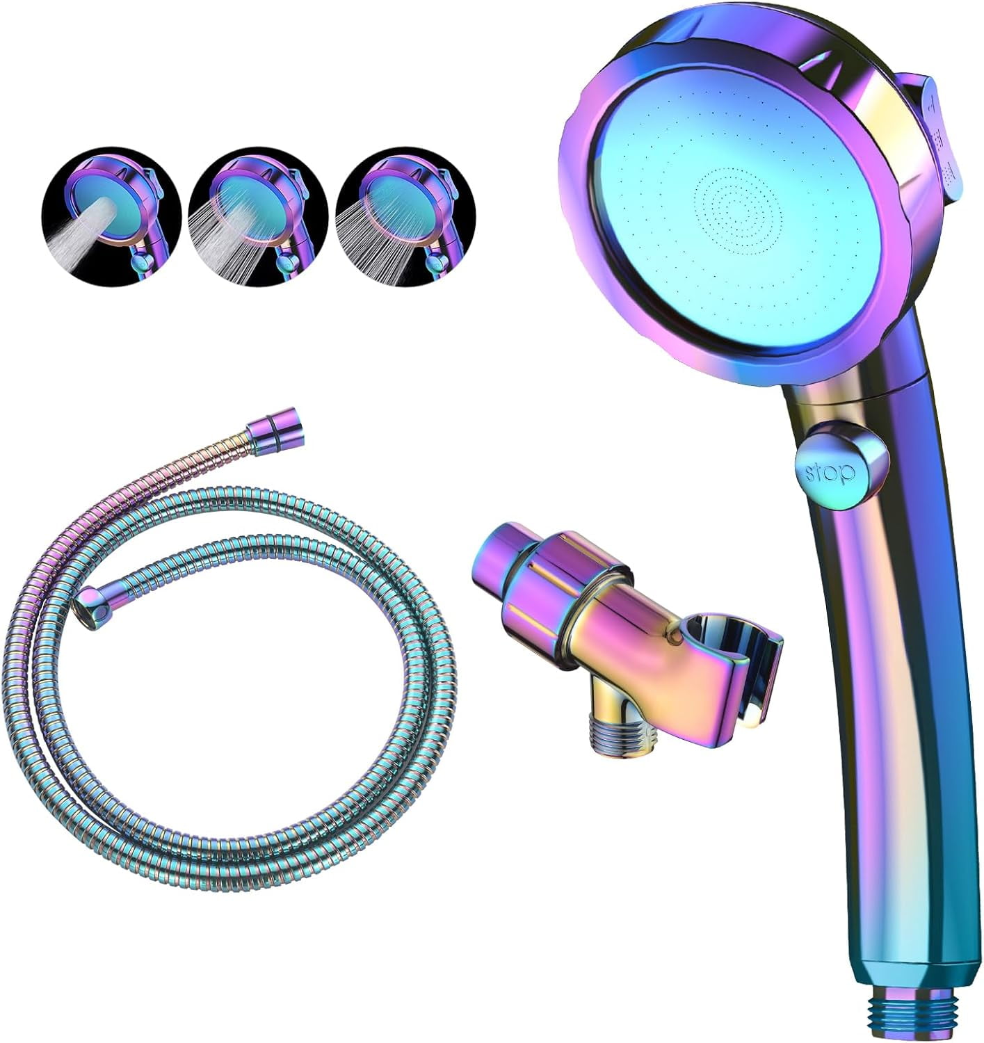 TJOUL High Pressure Handheld Shower Head with ON/OFF Switch, 3 Spray ...