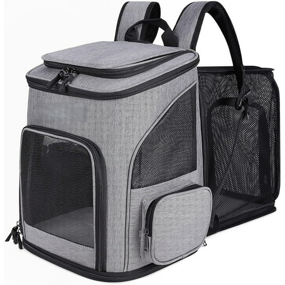 TJOUL Pet Carrier Backpack Expandable for Cats Dogs Under 18 LB, Breathable Mesh Cat Backpack Carrier Bag, Foldable Dog Backpack Carrier for Small Dogs Rabbits Puppies