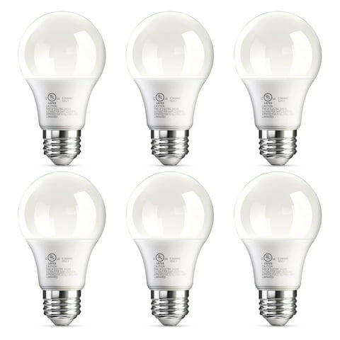 TJOY 6 Pack A19 LED Light Bulbs, 60 Watt Equivalent LED Bulb, Efficient 9W, Daylight 5000K, E26 Standard Base, Bright White Light Bulb, Non Dimmable, Energy Saving, 800LM, 80+ CRI, 120V, UL Listed