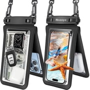 TJS [2 Pack] Up to 10.5" Double Space Large Waterproof Phone Pouch Bag with Lanyard, IPX8 Waterproof Cellphone Dry Bag Case for iPhone 15 Pro Max