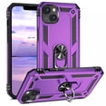 thumbnail image 1 of TJS Phone Case for Apple iPhone 14 Plus, Impact Resistant Metal Ring Magnetic Support Kickstand Drop Protector Cover for iPhone 14 Plus (Purple), 1 of 5