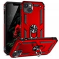 thumbnail image 1 of TJS Phone Case for Apple iPhone 14 Plus, Impact Resistant Metal Ring Magnetic Support Kickstand Drop Protector Cover for iPhone 14 Plus (Red), 1 of 5