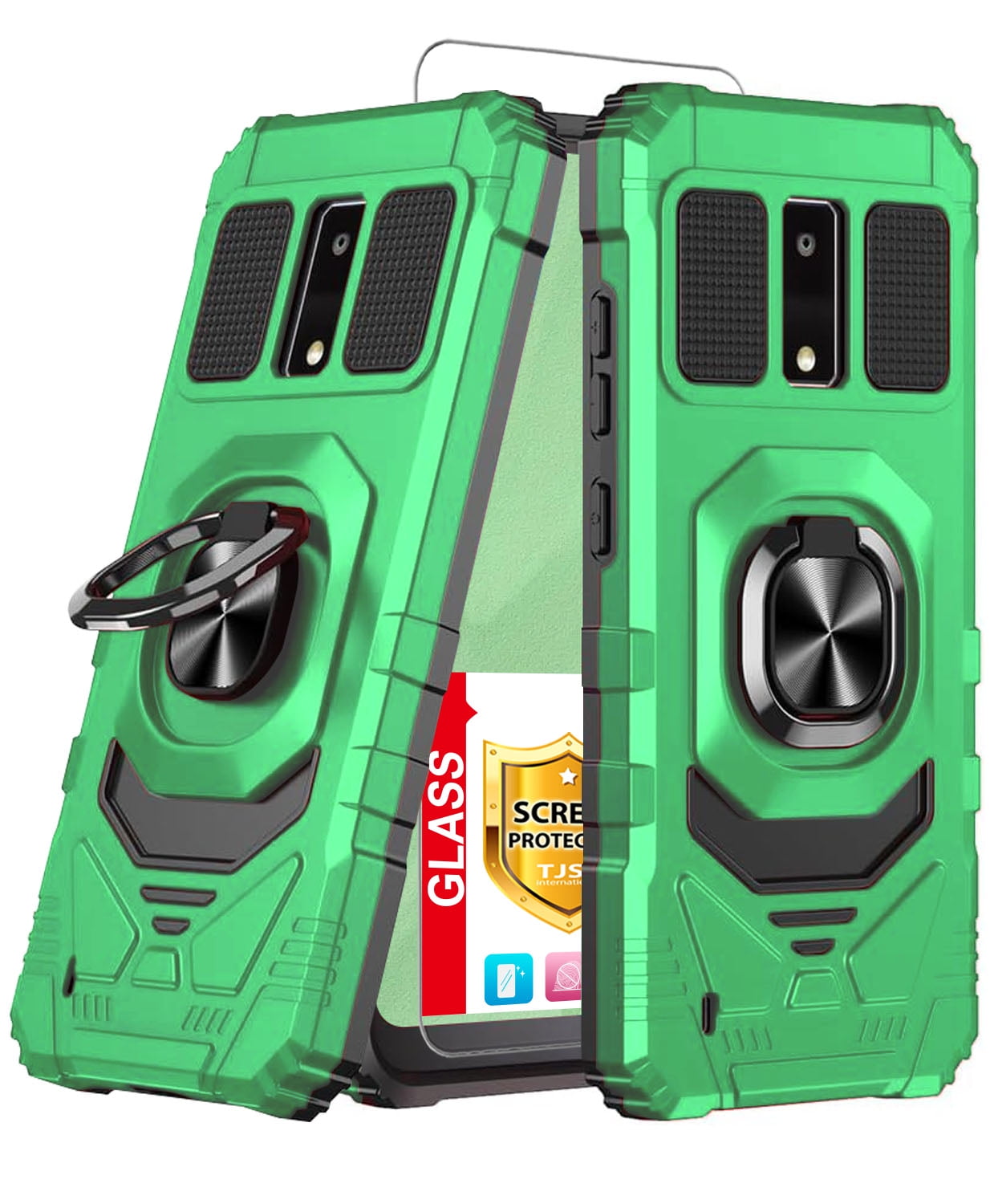 TJS for BLU View 4 (B135DL) Phone Case, with Tempered Glass Screen