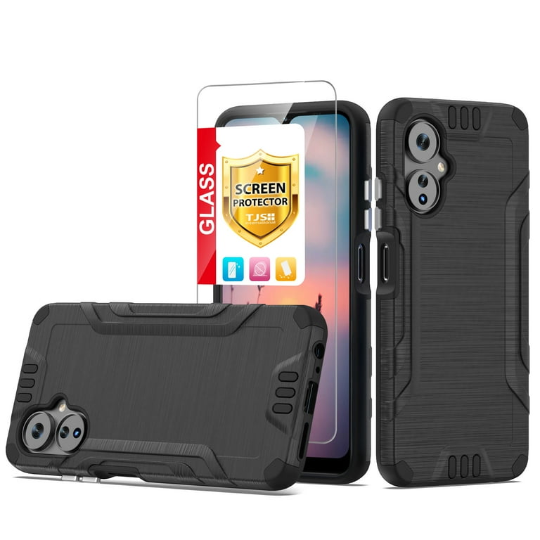 TJS for Boost Mobile Celero 5G 2024 (3rd Version) Phone Case, with Tempered  Glass Screen Protector, Magnetic Support Dual Layer Shockproof Brushed  Metallic Cover for Celero3 5G (Black) - Walmart.com