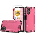thumbnail image 1 of TJS for Boost Mobile Celero 5G 2024 (3rd Version) Phone Case, with Tempered Glass Screen Protector, Magnetic Support Dual Layer Shockproof Brushed Metallic Cover for Celero3 5G (Pink), 1 of 7