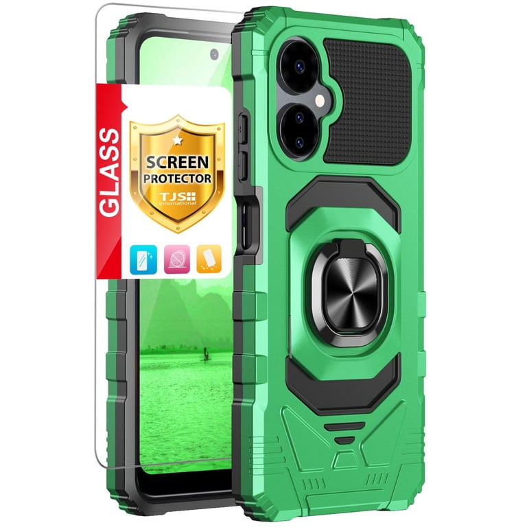 TJS for Boost Mobile Celero 5G 2024 (3rd Version) Phone Case, with Tempered  Glass Screen Protector, [Military Grade] Magnetic Support Car Mount Metal  Ring Holder Cover for Celero3 5G (Green) - Walmart.com