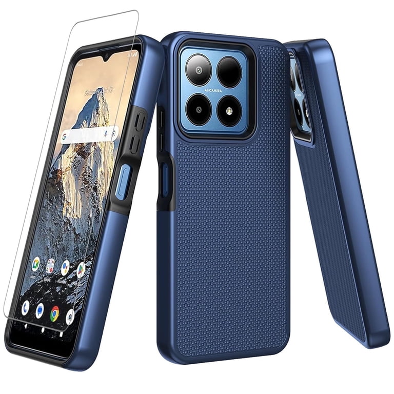 TJS for Boost Summit 5G Phone Case, with Tempered Glass Screen Protector,  Slim Dual Layer Hybrid Shockproof Rugged Phone Cover for Boost Mobile  Summit 5G (Blue) - Walmart.com