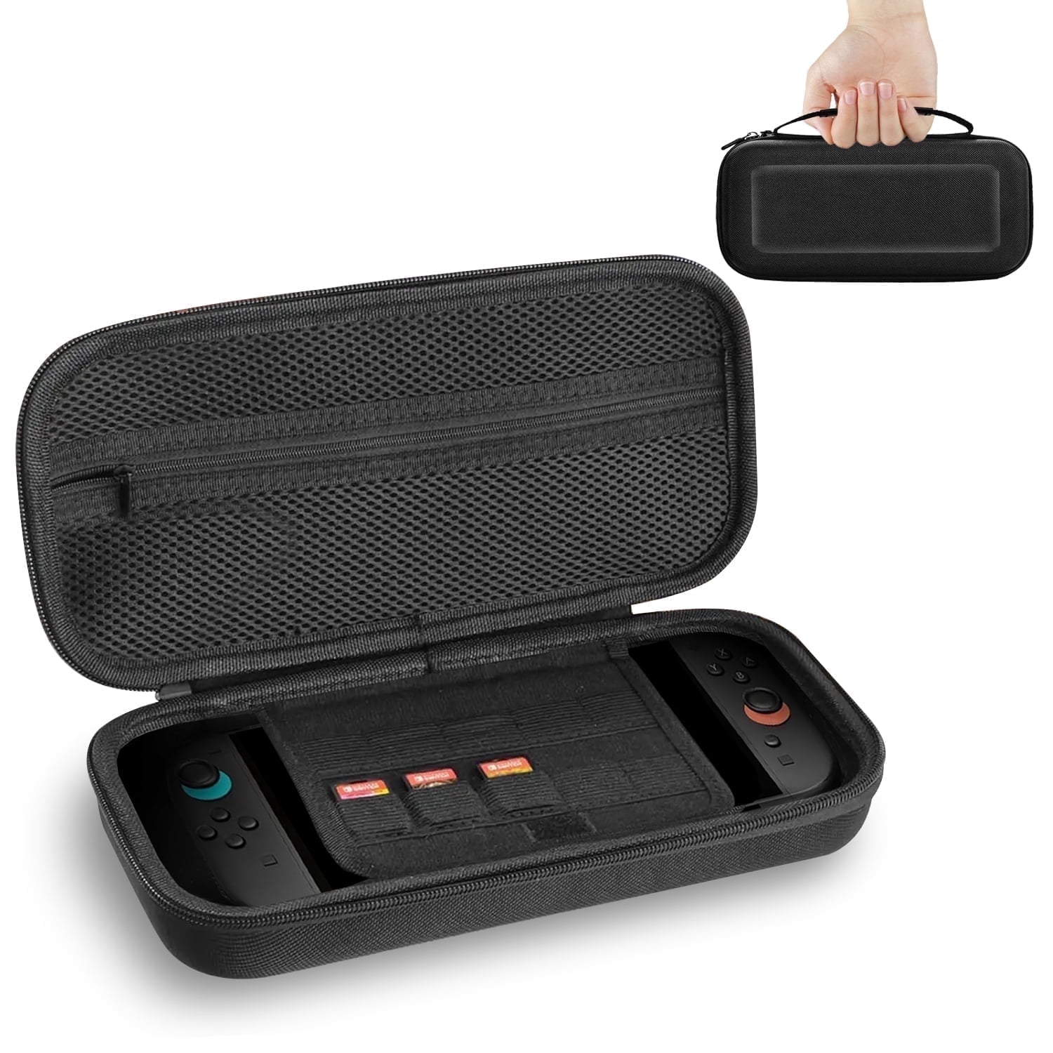 TJS Carrying Case for Nintendo Switch 2, Hard Shell Shockproof Portable Travel Protective Storage Bag with Accessories (Black)