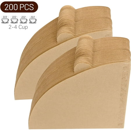 TJS Coffee Filters, Size 02 Cone Filters, Disposable Natural Paper Filters 2-4 Cup, 2 Cone For Pour Over and Drip Coffee Maker (Unbleached, 200)