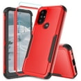 thumbnail image 1 of TJS Compatible with Motorola Moto G Pure 2021 Case / Moto G Power 2022 Case with Tempered Glass Screen Protector, Heavy Duty Rugged Shockproof Full Body Protection Phone Cover (Red), 1 of 6