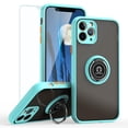 thumbnail image 1 of TJS Compatible with iPhone 11 Pro Max Case with Tempered Glass Screen Protector, 360 Degrees Rotating Metal Ring Magnetic Support Kickstand Cover (Light Blue), 1 of 8