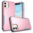 thumbnail image 1 of TJS Compatible with iPhone 11 Case with Tempered Glass Screen Protector, Heavy Duty Rugged Shockproof Full Body Protection Phone Cover (Pink), 1 of 6