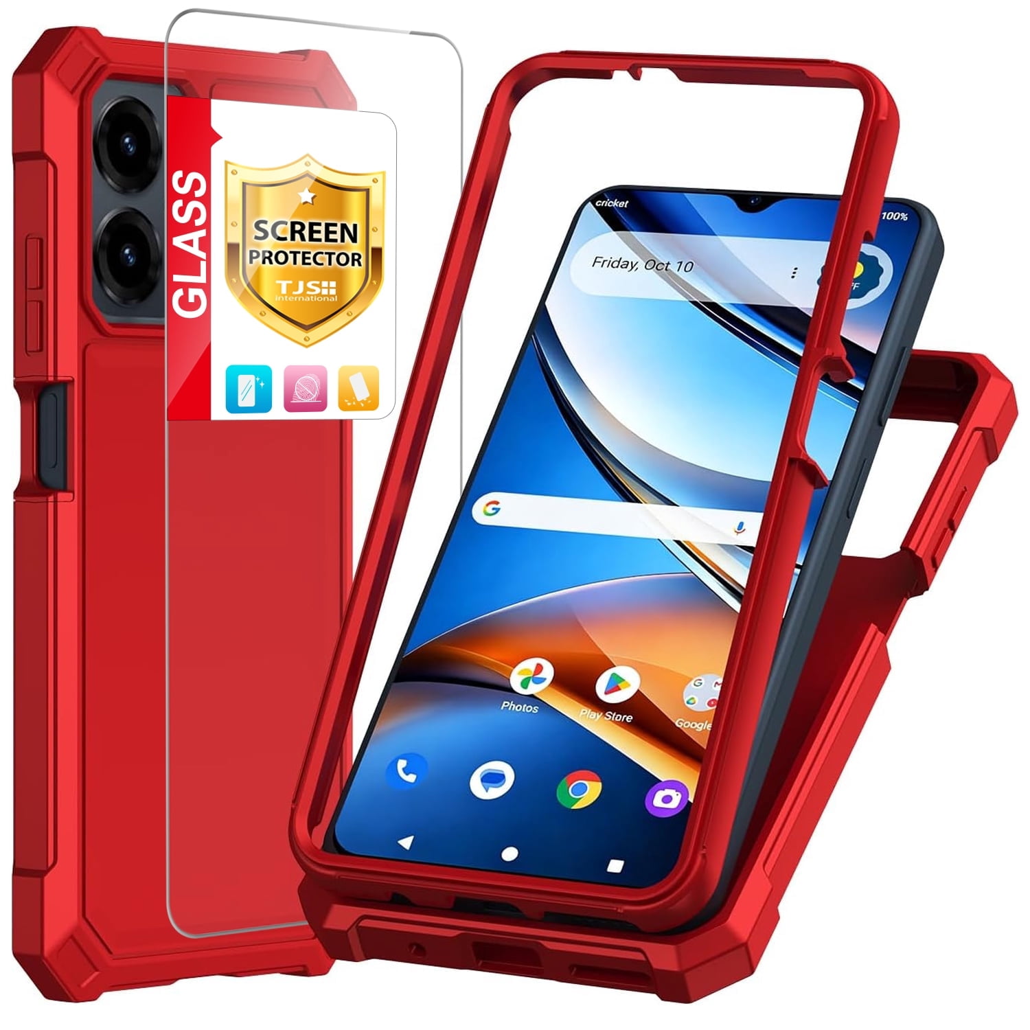 TJS for Cricket Icon 2026 / AT&T Propel 3 5G Phone Case, with Tempered ...