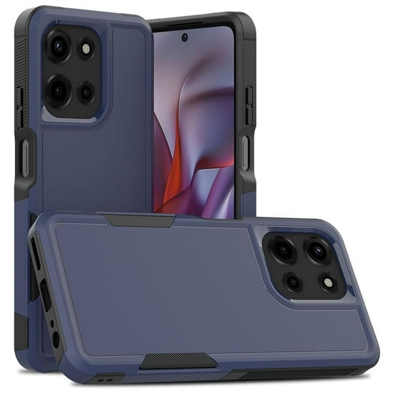 TJS for Motorola Moto Edge 5G 2025 Phone Case, Heavy Duty Rugged Shockproof Full Body Protection Cover for Moto Edge 5G 2025 (Blue)