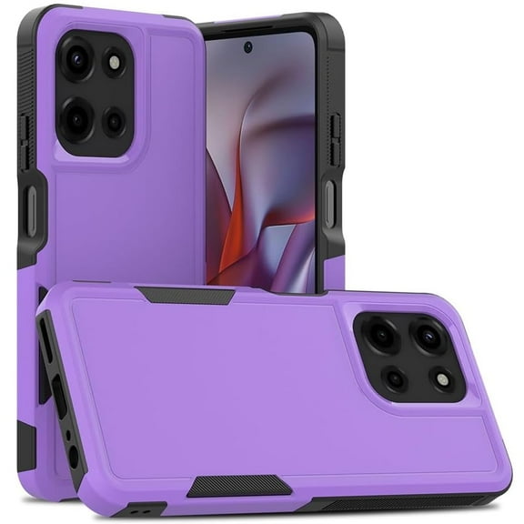 TJS for Motorola Moto Edge 5G 2025 Phone Case, Heavy Duty Rugged Shockproof Full Body Protection Cover for Moto Edge 5G 2025 (Purple)