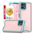 thumbnail image 1 of TJS for Motorola Moto G 5G 2023 Phone Case, with Tempered Glass Screen Protector, Dual Layer Shockproof Rugged Hybrid Drop Protector Cover for Moto G 5G 2023 (Pink), 1 of 6