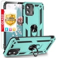 thumbnail image 1 of TJS for Motorola Moto G 5G 2023 Phone Case, with Tempered Glass Screen Protector, Impact Resistant Metal Ring Magnetic Support Kickstand Drop Protector Cover for Moto G 5G 2023 (Teal), 1 of 7