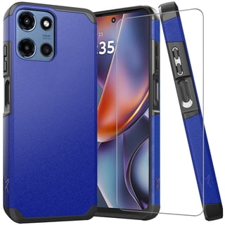 TJS for Motorola Moto G 5G 2025 / Moto G 2026 / Moto G Play 2026 Phone Case, with Tempered Glass Screen Protector, Dual Layer Hybrid Magnetic Support Shockproof Heavy Duty Cover (Blue)