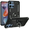 thumbnail image 1 of TJS for Motorola Moto G 5G 2025 / Moto G 2026 / Moto G Play 2026 Phone Case, with Tempered Glass Screen Protector, Impact Resistant Metal Ring Magnetic Support Kickstand Drop Protector Cover (Black), 1 of 7