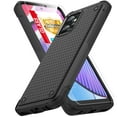 thumbnail image 1 of TJS for Motorola Moto G Power 2023 Phone Case, with Tempered Glass Screen Protector, Dual Layer PC Back Soft Bumper Resilient Shock Absorb Protective Cover for Moto G Power 2023 (Black), 1 of 8
