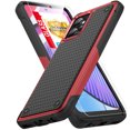thumbnail image 1 of TJS for Motorola Moto G Power 2023 Phone Case, with Tempered Glass Screen Protector, Dual Layer PC Back Soft Bumper Resilient Shock Absorb Protective Cover for Moto G Power 2023 (Red), 1 of 8