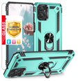 thumbnail image 1 of TJS for Motorola Moto G Power 2023 Phone Case, with Tempered Glass Screen Protector, Impact Resistant Metal Ring Magnetic Support Kickstand Drop Protector Cover for Moto G Power 2023 (Teal), 1 of 7