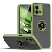 TJS Phone Case for Motorola Moto G Stylus 5G 2023, 360 Degrees Rotating Metal Ring Magnetic Support Kickstand Cover for Moto G Stylus 5G 2023 (Green)