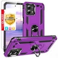 thumbnail image 1 of TJS for Motorola Moto G Stylus 5G 2023 Phone Case, with Tempered Glass Screen Protector, Impact Resistant Metal Ring Magnetic Support Kickstand Drop Protector Cover for Moto G Stylus 5G 2023 (Purple), 1 of 7