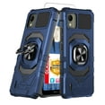 thumbnail image 1 of TJS for Nokia C110 Phone Case, with Tempered Glass Screen Protector, [Military Grade] Robotic Magnetic Support Car Mount Metal Ring Holder Kickstand Cover (Blue), 1 of 7