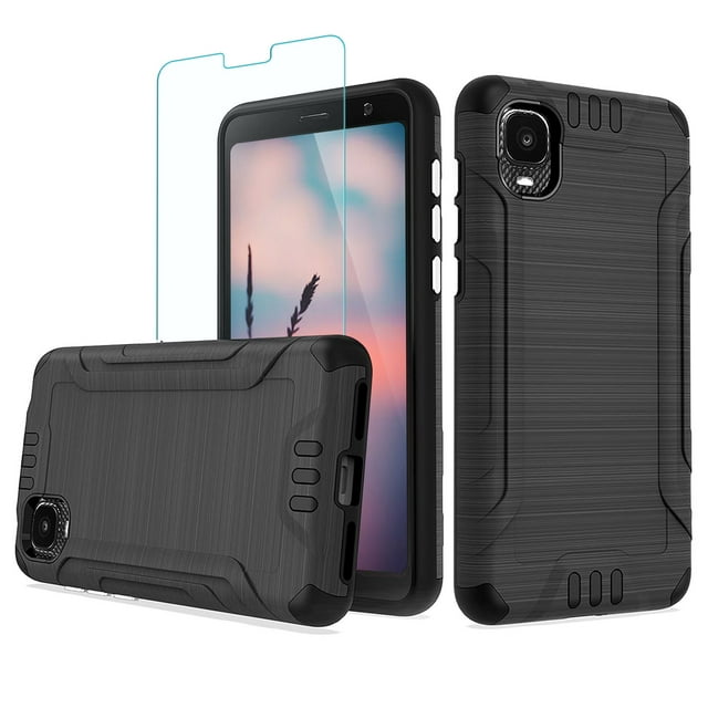 TJS Phone Case for Alcatel TCL A3 A509DL / A30, with Tempered Glass