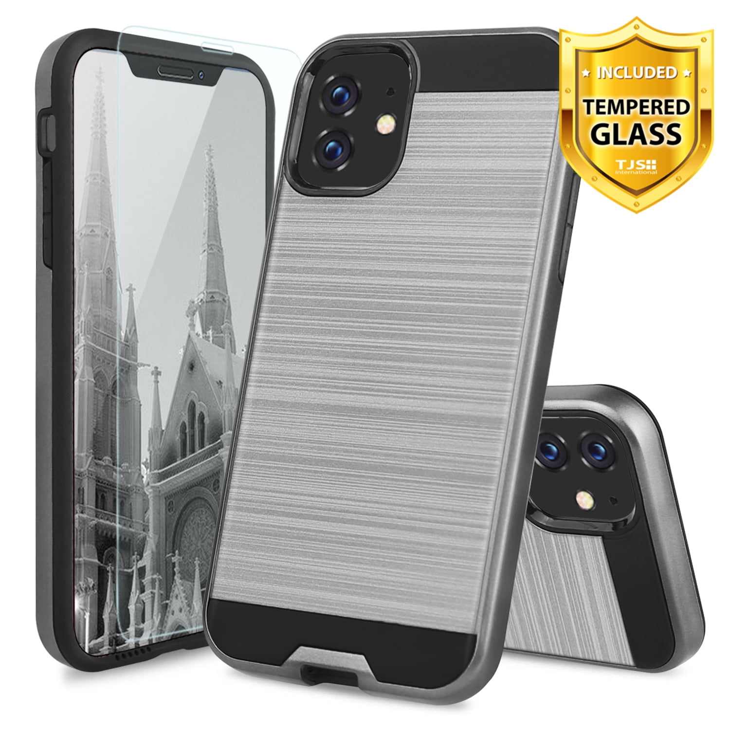 TJS Phone Case Compatible for Apple iPhone 11 with [Tempered