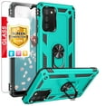 thumbnail image 1 of TJS Phone Case for Samsung Galaxy A03S, with [Tempered Glass Screen Protector] Impact Resistant Metal Ring Magnetic Support Kickstand Drop Protector Cover (Teal), 1 of 8
