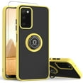 thumbnail image 1 of TJS for Samsung Galaxy A03s Phone Case, with Tempered Glass Screen Protector, 360 Degrees Rotating Metal Ring Magnetic Support Kickstand Cover (Yellow), 1 of 8