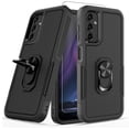 thumbnail image 1 of TJS for Samsung Galaxy A14 5G Phone Case, with Tempered Glass Screen Protector, Heavy Duty Rugged Shockproof Metal Ring Magnetic Support Kickstand Full Body Protection Cover for Galaxy A14 5G (Black), 1 of 6