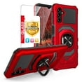 thumbnail image 1 of TJS for Samsung Galaxy A14 5G Phone Case, with Tempered Glass Screen Protector, [Military Grade] Robotic Magnetic Support Car Mount Metal Ring Holder Kickstand Cover for Galaxy A14 5G (Red), 1 of 5
