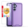 thumbnail image 1 of TJS for Samsung Galaxy A15 5G Phone Case, with Tempered Glass Screen Protector, Dual Layer Shockproof Rugged Hybrid Drop Protector Cover for Galaxy A15 5G (Purple), 1 of 10