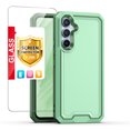 thumbnail image 1 of TJS for Samsung Galaxy A15 5G Phone Case, with Tempered Glass Screen Protector, Dual Layer Shockproof Rugged Hybrid Drop Protector Cover for Galaxy A15 5G (Green), 1 of 10