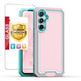 thumbnail image 1 of TJS for Samsung Galaxy A15 5G Phone Case, with Tempered Glass Screen Protector, Dual Layer Shockproof Rugged Hybrid Drop Protector Cover for Galaxy A15 5G (Pink), 1 of 10